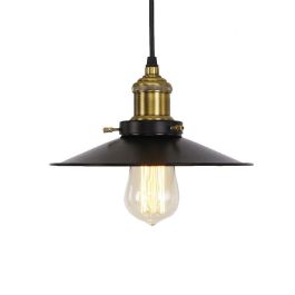 Edm Lámpara de techo vintage metalica E27 60W negro Ø26x14cm