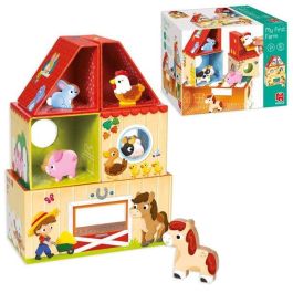 Goula Juego de Construcción de Madera "Mi Primera Granja" con 10 Piezas para Apilar y Construir, Cartón y Madera, para Niños +1 Año