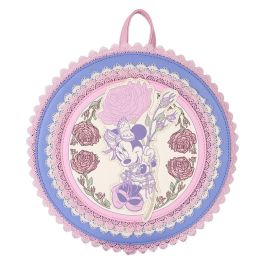 Loungefly Mochila Minnie Disney Floral Piel Sintética con Detalles de Encaje y Lunares 23cm