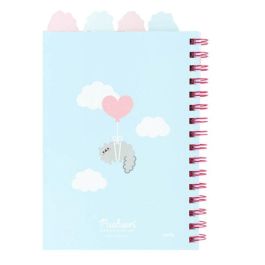 ERIK Cuaderno A5 Pusheen Purrfect Love, 80 hojas a rayas, tapa blanda, wire-o, 4 separadores