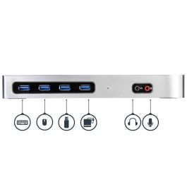 Hub USB Startech DK30A2DH Negro/Plateado Plateado 40 W