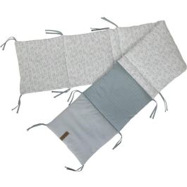 Domiva Parachoques adaptable para cuna Filou 30x180 cm - Estampado follaje y cuadros sutiles verde tomillo con personaje de orejas grandes Precio: 62.50000053. SKU: S7185762