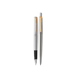 Juego Parker Duo Jotter Acero Gt Boligrafo + Pluma