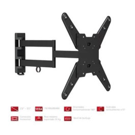 Fonestar 683N Soporte TV Pared Orientable 180° para Televisores 23 a 55 Pulgadas, Inclinación 15°, Peso Máx. 35 kg, Compatible VESA 75x75 a 400x400, Negro Precio: 47.49999958. SKU: B12L9APL8M