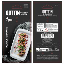 Quttin Pelador Giratorio de Acero Inoxidable Laos - 18 x 7,5 x 3 cm - Utensilio de Cocina Esencial (12 Unidades)