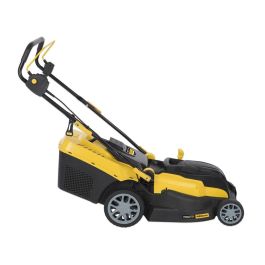 Powerplus Cortacésped Eléctrico 2000W, Ancho de Corte 42cm, Función Mulching y Recogedor Trasero, Altura 25-80mm (5 Posiciones)