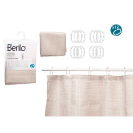 Berilo Cortina de Baño para Ducha de Poliéster, Diseño Puntos, Color Beige, 180x180 cm (12 Unidades) Precio: 77.50000027. SKU: B17JBFEW2M