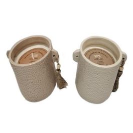 DKD Home Decor Vela Scandi de Gres y Cera Beige Marrón 9 x 9 x 12 cm - Set de 6 Precio: 60.5. SKU: B1EK3YCWG4