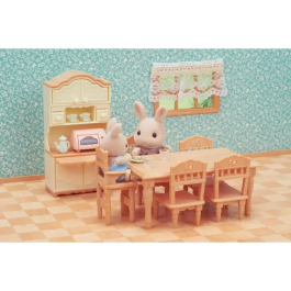 Sylvanian Families 5340 El Comedor, Conjunto de Muebles para Casa de Muñecas