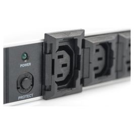 Digitus Regleta de enchufes con protección contra sobretensiones, 10 tomas, perfil de aluminio, cable de 2m