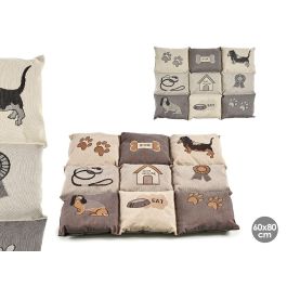 Cuna para Mascota Rectangular Bordada Mascow - 56x7.5x80 cm, Marrón, Poliéster (6 Unidades) Precio: 76.7900001. SKU: S3604450