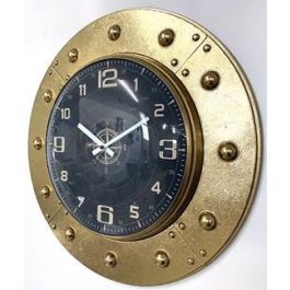 DKD Home Decor Reloj de Pared Estilo Loft Dorado Plateado Negro Hierro y Cristal 48.5x48.5x6 cm (Pack 2) Funciona con 1 Pila AA Precio: 65.23836. SKU: S3037686