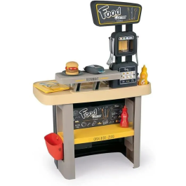 Smoby Food Corner Restaurant Juguete de Imitación para Niños Cocina con Lector CB y 29 Accesorios