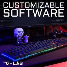 The G-Lab KEYZ-CAESIUM/FR Teclado para juegos Membrana RGB, Diseño FR, 12 atajos, 19 teclas anti-ghosting