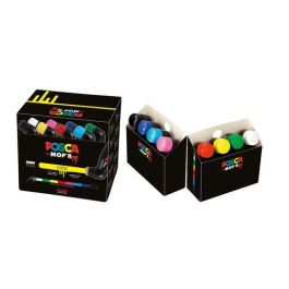 Posca PCM-22 Rotulador de pintura MOP base agua, punta redonda 3-19mm, no permanente, estuche de 8 colores surtidos Precio: 101.68999962. SKU: B17QG3LMFX