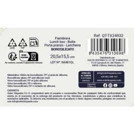 Inde Fiambrera Rectangular Hermética Textury 1L 20.5x15.5x6.9 cm