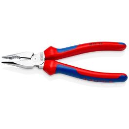 Knipex 08 25 185 Alicates de punta fina Spitzkombizange, Mango Azul/Rojo, 185 mm de longitud