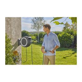 Gardena 18642-55 Enrollador de Manguera a Batería PowerRoll XL P4A solo, 35m, 18V