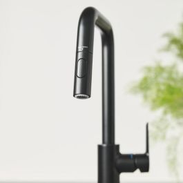 GROHE 306312430 Grifo de Cocina Mezclador Monomando para Fregadero Caño Alto en U Ducha Extraíble Negro Mate Start