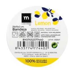 Bandeja Melamina Brillo Lemon 25x15x2 cm La Mediterranea (12 Unidades) Bandeja Melamina Brillo Lemon 25x15x2 cm La Mediterranea (12 Unidades)