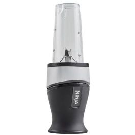 Ninja QB3001EUS Batidora de Vaso para Smoothies 700W con 2 Vasos y Tapas de Viaje, Acero Inoxidable