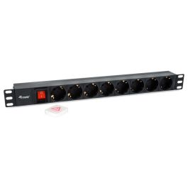 Equip Regleta Rack 19 Pulgadas 1U Conector IEC320 C14 8 Sockets DIN49440 Negro