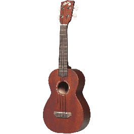 Aloha Ukelele Concierto Natural de Sapeli con Funda. Acabado Caoba oscuro
