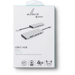 eSTUFF Estación de Acoplamiento USB-C 12-en-1 con Triple Pantalla 4K HDMI, VGA, Carga PD 100W para PC y Tablets