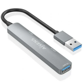 AISENS - HUB USB 3.0 ALUMINIO, 1XUSB3.0 A/H+3XUSB2.0 A/H, GRIS, 10CM