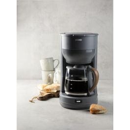 Domo DO754K Cafetera de filtro, 1.25 L, 10 tazas, Gris / Madera