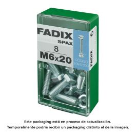 Fadix Tornillo Métrico Cabeza Hexagonal con Tuerca Cincado M6x20mm Caja 8 Unidades