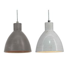 DKD Home Decor Lámpara de Techo Urban de Metal Gris y Blanco Casquillo E14 25W Máx. 16x17x16 cm Pack de 4 Unidades Precio: 36.68478. SKU: B1K68WMZTD
