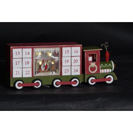 DKD Home Decor Calendario Adviento Navidad Tren Blanco Rojo 43 x 17 x 9.5 cm (2 Unidades)