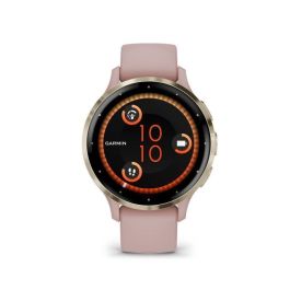 Reloj GPS conectado - GARMIN - Venu 3S - 30,4 mm (1.2) - Acero Soft Gold, caja rosa y correa de silicona rosa Precio: 480.78999947. SKU: B1HAETQN9N