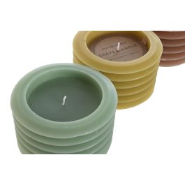 DKD Home Decor Vela Urban, Cera, 40h, Colores Surtidos (Marrón, Verde, Mostaza) (6 Unidades), 13x8x13 cm