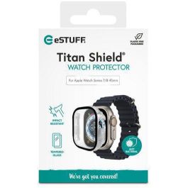 eSTUFF Protector de Pantalla Titan Shield Cuerpo Completo Anti-Bacteriano 360° para Apple Watch Series 9/8/7 45mm Transparente