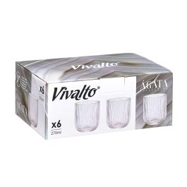 Vaso Bajo Transparente Rayas 270 ml Vivalto - Vidrio 7.4x9.4x7.4 cm (24 Unidades) Vaso Bajo Transparente Rayas 270 ml Vivalto - Vidrio 7.4x9.4x7.4 cm (24 Unidades)