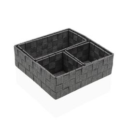 Juego de Cestas Versa Paja Polipropileno Fibra de maíz 26 x 8,5 x 26 cm