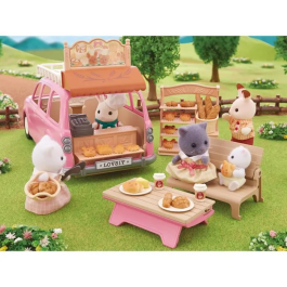 Sylvanian Families Minivan Rosa Set de Picnic para 7 Personajes