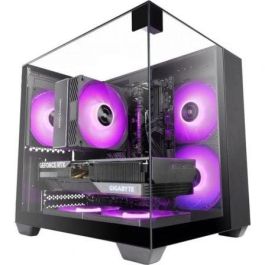 Mars Gaming MC-VISIONM Minitorre Gaming Panorámica Triple Cristal Templado, Doble Cámara, Micro-ATX/Mini-ITX, Soporte RL 240mm