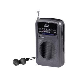 Trevi RA 710 Radio Portátil Analógica AM/FM Gris con Altavoces y Salida Auriculares, Alimentación AC/Batería