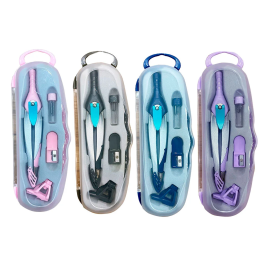 Liderpapel Compás con Bloqueo de Brazos y Adaptador Universal, Incluye Tubo de Minas y Expositor con 12 Unidades Colores Surtidos