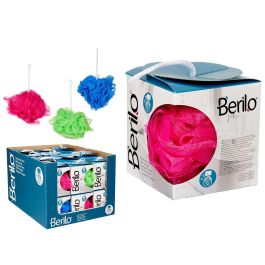 Esponja de Baño de Malla Berilo 13x13x13 cm - Surtido Colores Azul, Fucsia, Verde (24 Unidades)
