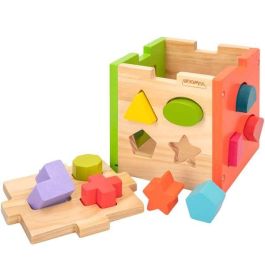 Woomax Cubo de actividades educativo de madera con 14 piezas, ideal para el desarrollo y aprendizaje de niños +12 meses