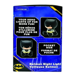 Lexibook Lámpara de Noche 3D Batman con LED y Cambio de Color, Diseño de Batman, Material Antigolpes para Niños, Altura 13cm