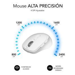 SUBBLIM COMFORT ERGO DUAL MOUSE BATTERY WHITE SUBBLIM COMFORT ERGO DUAL MOUSE BATTERY WHITE