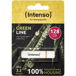 Intenso Green Line USB 3.2 Gen 1 128 GB con Tapa - Beige/Marrón