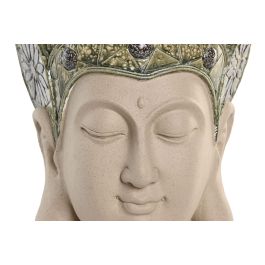DKD Home Decor Figura Oriental Buda Beige Verde Magnesia Fibra Vidrio 21.5 x 45 x 24 cm (2 Unidades)