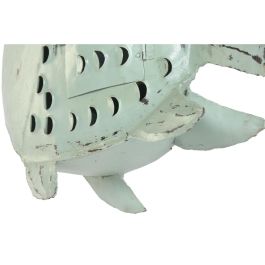 DKD Home Decor 2c24 Decoración de Pared Pez Portavela Metal Azul Celeste 80 x 60 x 12 cm