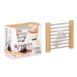 Salvamantel extensible de bambú y acero Kinvara 22x21 cm (12 Unidades) Salvamantel extensible de bambú y acero Kinvara 22x21 cm (12 Unidades)